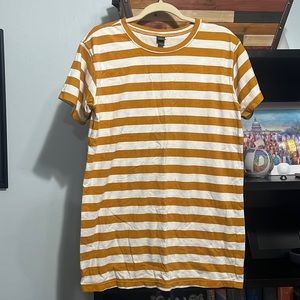 Wild fable tshirt dress (mustard/gold/butterscotch striped)